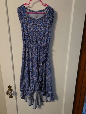 One Step Ahead Blue Floral High-Low Dress